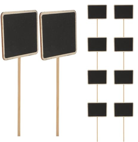 DOITOOL 10Pcs Wooden Plant Labels Garden Tags Outdoor Plant Markers Wooden Signs with Sharp Stakes for Easy Soil Insertion for Flowers Fruit Trees Nursery Greenhouse Garden Decoration