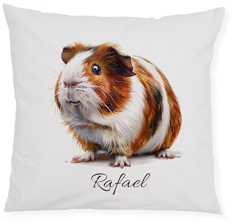 GRAZDesign Kissenbezug Meerschweinchen mit Namen personalisiert Kinderkissen mit Reißverschluss – Geschenk für Kinder & Erwachsene