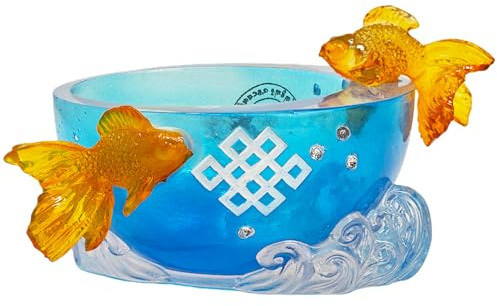 Fengshuibringluck Feng Shui Double Fish Bowl Wealth Abundance Good Luck Statue 2026 Amulet Decor