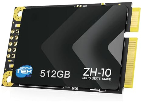 SIMPLETEK - Unità SSD mSATA da 512GB - Interfaccia SATA III 6Gb/s - Disco a Stato Solido Interno per Sistemi Compatti e Embedded - Modello ZH-10