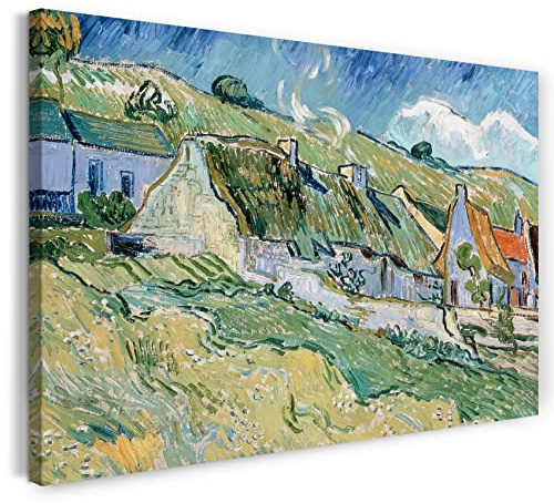 Printed Paintings Leinwand (60x40cm): Vincent Van Gogh - Strohgedeckte Landhäuser (1890)