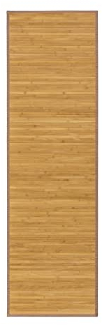 LOLAhome Alfombra de bambú Marrón Claro de 60x200 cm, Antideslizante, Anti Manchas, Resistente a la Humedad, para Salón, Dormitorio, Cocina, Baño, Pasillo, Garaje