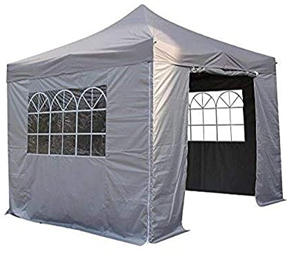 All Seasons Gazebos 3x3m vollständig wasserdichtes Faltpavillon mit 4 Seitenteilen - Metallisch Grau