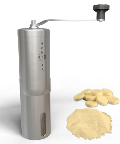 TabTime Pillenmörser – Pillenmühle/Zerkleinerer für Tabletten und Pillen – zermahlt zu feinem Pulver – ideal für Ernährungssonden, Haustiere oder um Kindern die Einnahme zu erleichtern