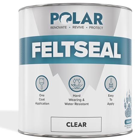 Polar Premium Clear Instant Waterproof Felt Roof Sealant Paint 500ml, Emergency Felt Roof Repair Sealer for All Felt Roofs