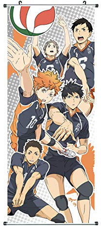 CoolChange Großes Haikyu !!! Rollbild | Kakemono aus Stoff | Poster 100x40cm | Motiv: Karasuno Volleyballteam
