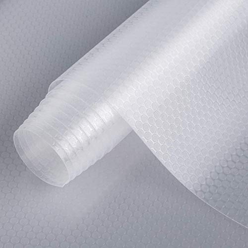 HooTown Shelf Liner kökslådor mattor icke-självhäftande EVA-material kylskåpsfoder vattentätt hållbart kylskåpsbord bordsset för skåp lådfoder (transparent, 44,5 cm x 300 cm)