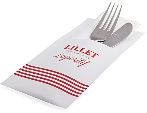 Original Lillet Besteck-Taschen Besteck-Servietten, 100er Set mit praktischem Serviettenspender