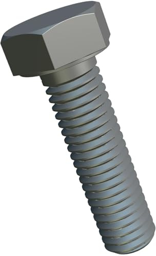 M6x12 Pernos de cabeza hexagonal, pernos hexagonales métricos, tornillos de cabeza para construcción metálica, automotriz, maquinaria, acero galvanizado Class 8.8 DIN933 6mm x 12mm (Pack of 10)