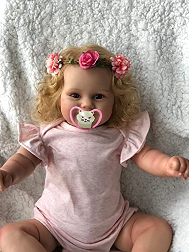 iCradle Reborn Baby Dolls Reborn Babypuppe Mädchen 20 Zoll Silikon Babypuppe mit verwurzelten blonden Haaren Realistisches Neugeborenes Kleinkind Puppenspielzeug für Kinder ab 3 Jahren