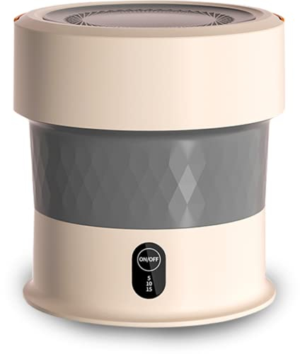 PanHuiWen Pliable Mini Lave Linge Pas Cher Ultrasonique Mini Machine A Laver avec Essorage 13L pour des sous-vêtements Chaussettes Voyage à la Maison,Gold-Base