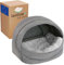 SuperKissen24. Hundehütte Indoor - Hundebett - Hundebox für Kleine Mittlere und Große Hunde und Katzen - Wasserdicht Hundehöhle - Katzenhöhle - 61x45x41 cm - Flachs Grau