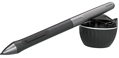 HUION Digitaler Stift PW110 Schwarz, PenTech 3.0 Batteriefreier, rutschfestem & schweißresistentem Silikongriff, 2 programmierbare Tasten, 8192 Stufen Druckempfindlichkeit, für Inspiroy Stifttablett