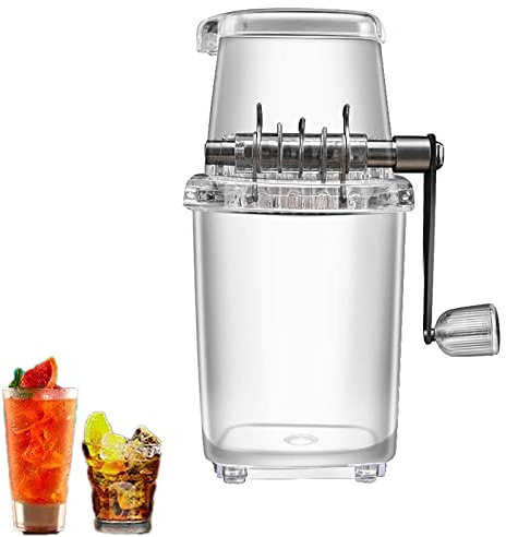 THREMA Ice Crusher, Cocktail-Slush-Maschine, Heim-Eismühle Mit Handkurbel Und Saugnapf-Pad, Stabil Und rutschfest, Transparentes Aussehen Und Leicht Zu Beobachten, Für Zuhause, Büro, Party, Bar