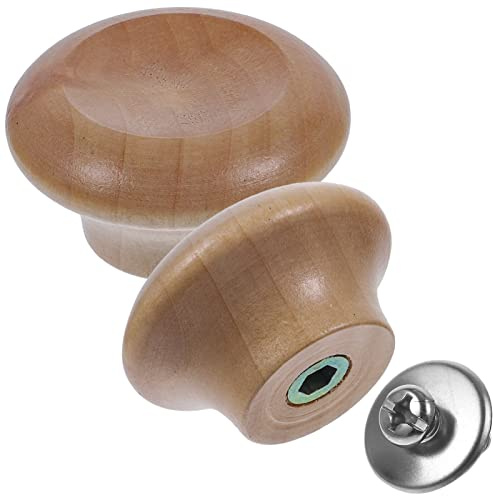 BESTonZON 2 Stücke Holz Topfdeckelgriff Topfdeckelknopf Topfdeckel Knopf Griffe Deckel Ersatzgriff Topf Griff Ersatz Knauf Deckelknopf für Glasdeckel Kunststoffgriff Pfannendeckel