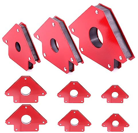 Tanstic 6Pcs Arrow Welding Magnet Set, 3-25lbs, 4”-50lbs, 5”-75lbs Magnetic Welding Holder, Strong Welding Angle Magnet, Welding Magnets and Clamps Holding Power Welding Accessories 45 90 135 Degree