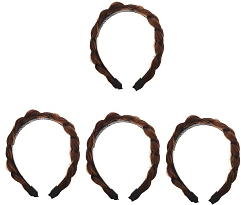 Beaupretty 4piezas Diadema Trenzada Antideslizante Para Mujer Accesorio De Pelo Para Maquillaje Deporte y Uso Diario Diseño Elegante y Atractivo Para Ocasiones