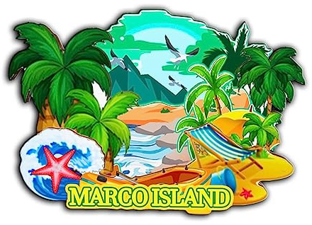 Orlybar Marco Island Florida USA Magnet Kühlschrankmagnet Holz 3D Sehenswürdigkeiten Reise Sammlerstück Souvenirs Dekoration handgefertigt -2689
