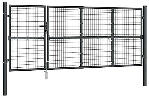 vidaXL Cancello da Giardino Rete Antracite 350x175 cm Acciaio Zincato, cancello da Giardino in Rete, cancello, cancello Anteriore, cancello da Esterno