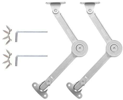 2 Stück Klappenhalter, Klappscharnier, Klappenstütze, Scharniere Klappbar, Deckelstützscharniere für Küchentür, Kleiderschrank, Klappdeckel der Schrankstütze, mit Schrauben und Inbusschlüssel