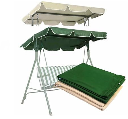 Ersatzdach für Hollywoodschaukel 2-3 Sitzer,Hängematte, wasserdichtes Dach für Gartenschaukel, UV-Schutz,für Garten-Schaukel Dachplane Ersatzdach (2 Seater 142 * 120 * 15CM,Green)