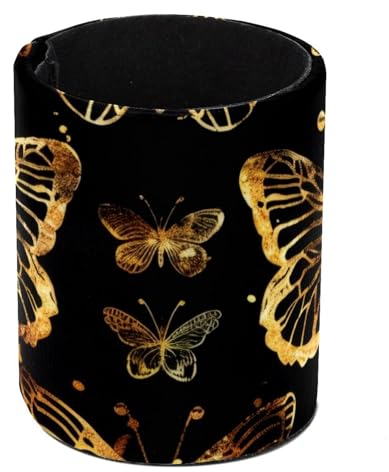 Eslifey Stifthalter, runder Stifthalter für den Schreibtisch, fliegender Schmetterling, goldenes Muster, Stiftebecher, Make-up-Pinselhalter, Ständer, Display, Schreibtisch, Schreibwaren, Organizer für