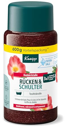 Kneipp Badekristalle Rücken & Schulter - mit wertvollem Extrakt der Teufelskralle - wohltuend, wärmend, entspannend - 600g
