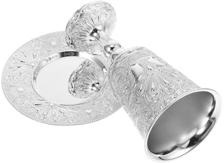 EXHUMKY Copa Bendición Judía De Metal Bañada Plata Copa De Vino De Shabat y Pésaj Para Ceremonias Religiosas y Festividades Judías Juego De 1 Unidad