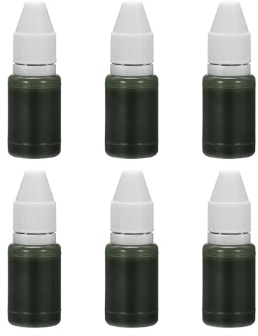 PATIKIL 6 Stück Nachfülltinte für Stempel und Stempelkissen 10 ml Grün | 0,33 Unzen, Stempelkissen Nachfülltinte für Bürostempel Selbstfärbestempel Datumsstempel Scrapbooking