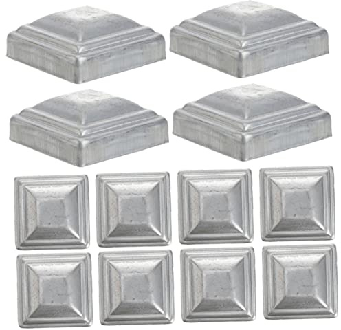 jojofuny Quadratische Zaunpostkappen 12 Stück 5X5 Cm Stahl Pfostenabdeckungen Wetterfeste Geländer Schutzkappen Für Zaunpfosten Und Leitplanken