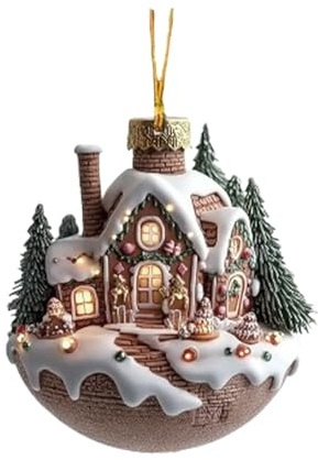 Nanmiyan Weihnachtsbaum Ornamente Set Acryl 2D-Anhänger Dekoration | Vintage dekoratives Ornament für Indoor: Schlafzimmer, Flur, Party, Feiertag, Festival, Außenterrasse,