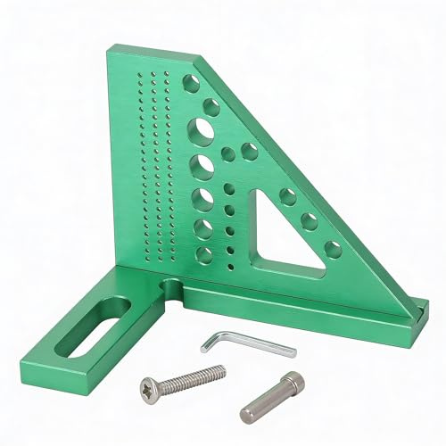ANKROYU 3D Multi Angle Measuring Ruler Professional Aluminum Alloy Woodworking Square Protractor with Positioning Pin for Carpentry DIY Projects Metric Scale Green Lightweight Tool