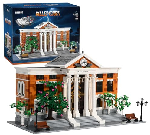 Aimmob Future Gerichte Einkaufszentren Film Klemmbausteine Set für Erwachsene, Glockenturm Modular Building Gebäude mit Flugauto, City Haus Architecture, 4269 Teile