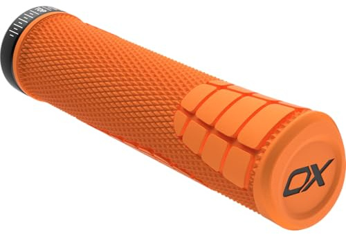 SQlab Cykelhandtag 7OX Pro 2.0, ergonomiskt MTB-handtag i orange, downhillhandtag i storlek L
