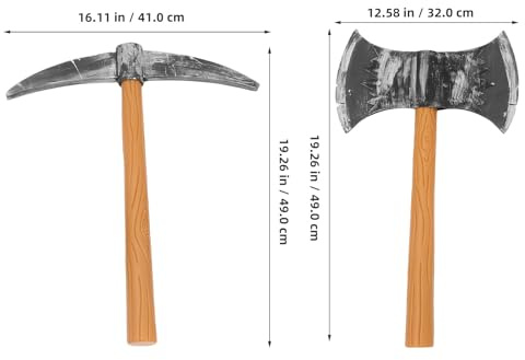 Abaodam 3 pezzi Piccone Doppio e Pala Leggeri per Feste di Halloween Accessori Sicuri e Riutilizzabili per Spettacoli Teatrali