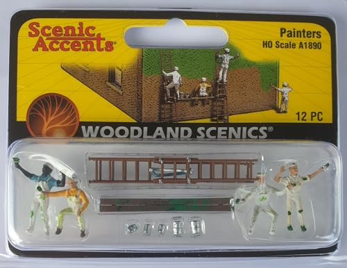 Woodland Scenics A1890 Maler Malerfirma Malerleitern Malergerüst Fassade anmalen Figuren Painters Spur H0 HO 1:87