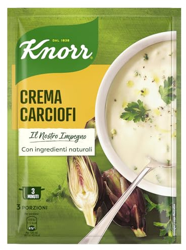Knorr Crema con Carciofi, Piatti Pronti Knorr con Ingredienti Naturali, Senza Coloranti, Senza Conservanti Aggiunti e Senza Esaltatori di Sapidità, Fonte di Proteine, 13 Confezioni da 750ml