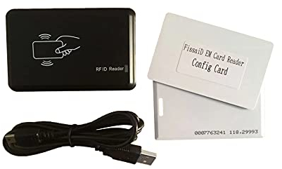 FissaiD RFID Reader, 125Khz EM4100 USB RFID Card Reader, Configurable Output Card Number