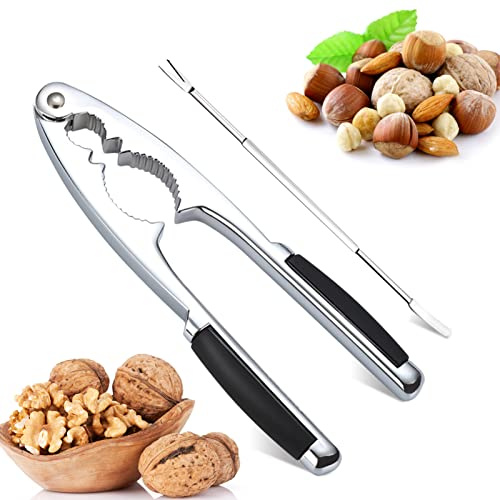 Cascanueces De Galleta De Nueces, 304 Acero Inoxidable Alicate para Nuez, Abridor de Nogal Herramientas de Cocina Multifuncional Pistachos Avellanas Pacana Almendras Nueces Cascanueces con Forks