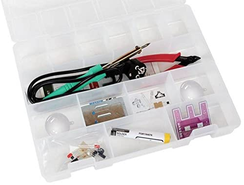 Whadda Lötbausatz, Whaddy's Löt-Anfängerset, Elektronik Bastelkit mit Lötkolben, Zange und 2 Bausätze, DIY Baukasten, Löt Übung, Lötset, Kit zum selber Löten, DIY Elektronik Projekt