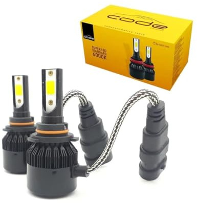 CODE 9006 HB4 LED Bombillas Faros Delanteros con Efecto Similar al xenón, 12000LM Bombilla de Faro para Coches, 37W LED 12V, 6000K, Kit de conversión halógena (2und)