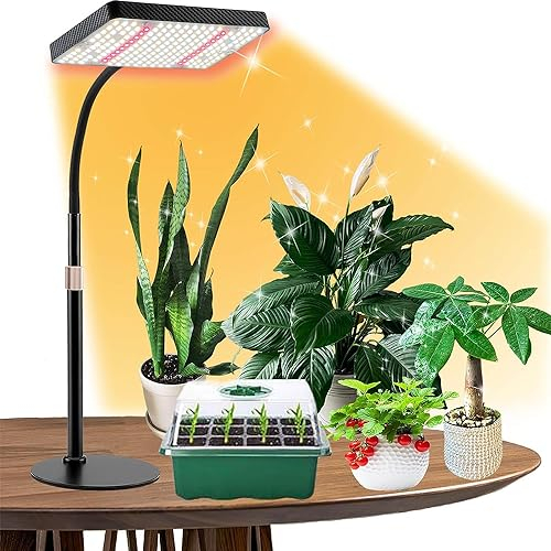FRGROW Pflanzenlampe LED, UV-IR Vollspektrum Pflanzenlicht für Zimmerpflanzen, Pflanzenleuchte LED, Vollspektrum Pflanzenlampe 208 LEDs, Wachstumslampe für Pflanzen, Daisy Chain Funktion