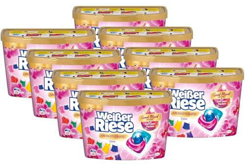 Weißer Riese Color Trio-Caps Aromatherapie Floral Sensation (8x 18 Wäschen), Waschmittel mit Orchidee, Colorwaschmittel mit intensivem Dufterlebnis