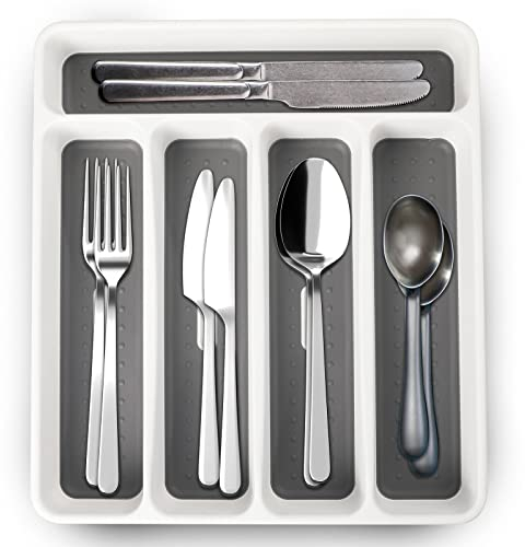 Vivo Technologies Plastic Kitchen Cutlery Tray Organiser Rack Holder Drawer Insert Tidy Storage