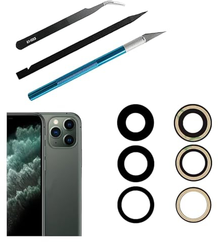 Rückkamera-Glaslinse Ersatz für iPhone 11 Pro und iPhone 11 Pro Max Back Rück Kamera Glas Linse,Ersatz-Reparatur-Set