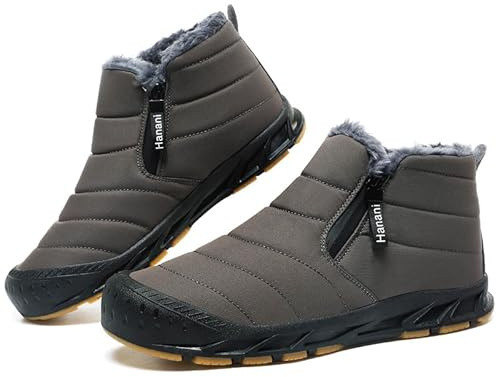ziitop Botas De Invierno Para Hombre Con Forro CáLido Botas de Nieve Con Cremallera Botas De Cañ A Corta Planas De Invierno Para Exteriores CóModas y Antideslizantes Marrón oscuro 43 EU