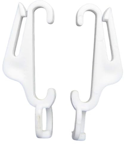 Fast Track Curtain Gliders - White Plastic Drape Gliders 40mm for Window & Door Curtains - 10 Pack