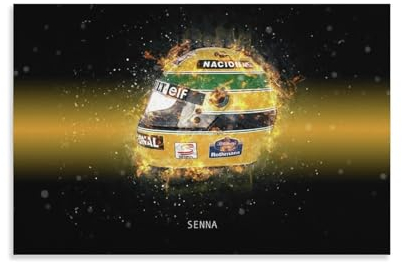 SECOLI Ayrton Senna Formula Rennfahrer Helm Kunst Leinwand Poster Dekorative Malerei Wandkunst Bild Druck Moderne Dekor Unrahmen-Stil 40 x 60 cm
