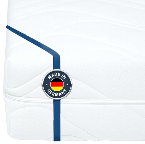 BMM Matratze 100x200 cm Blue Vision Komfortschaummatratze Härtegrad H3 / Blauer Engel Zertifiziert (baugleich BeCo Pure Strong) / ergonomische 7 Zonen Matratze Höhe 19 cm/Made in Germany