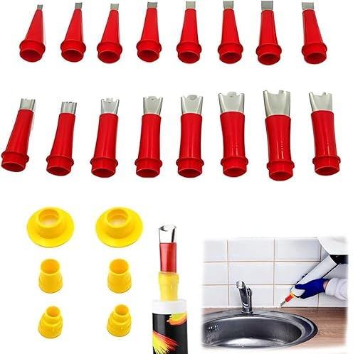 2024 Neu Universal Integrierte Gummidüse Werkzeug Kit, Verschiedene Größen Kartuschenspitzen Transparent Silikontüllen, Silikon spitzen Kartuschenspitzen (22 Stücke)